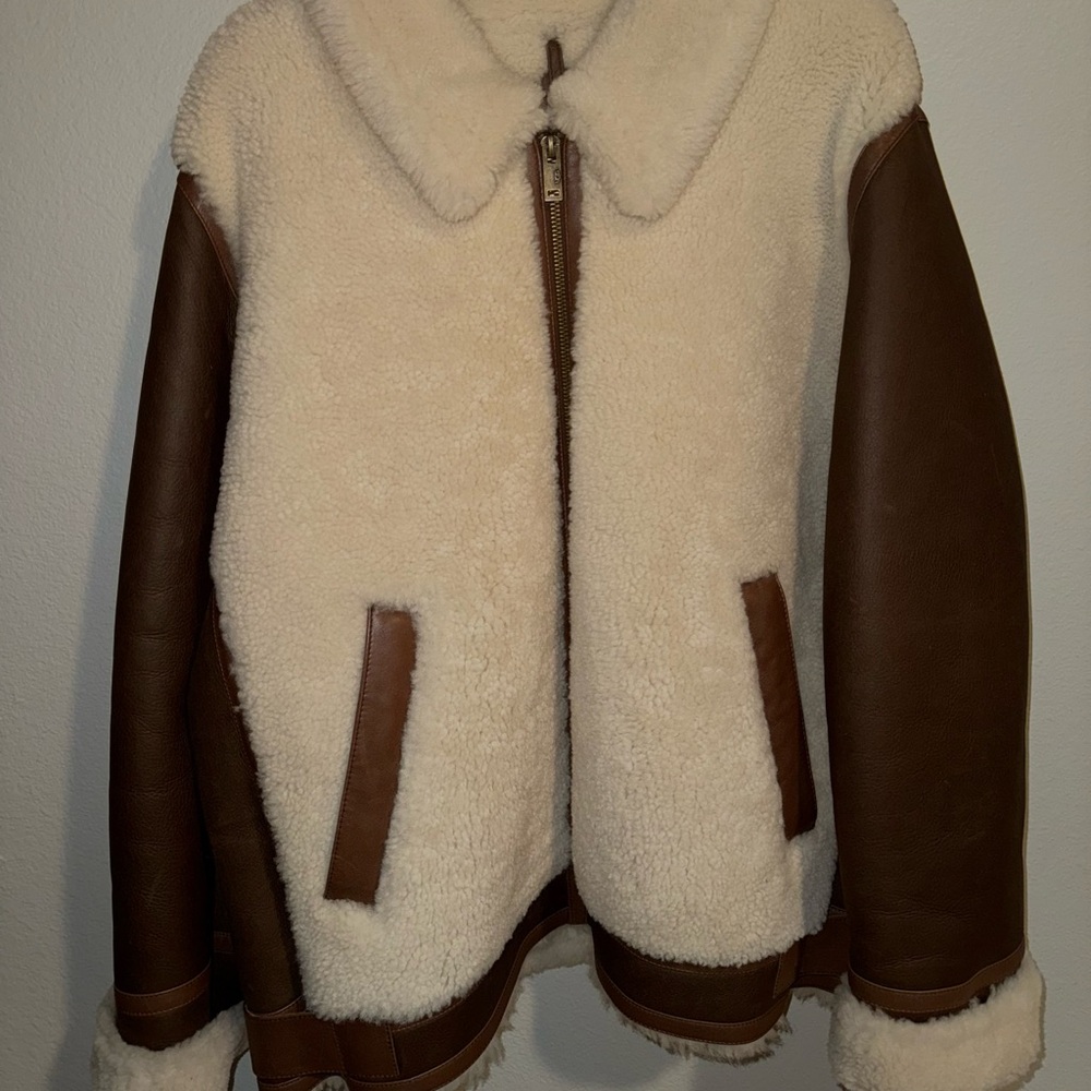 UGG Shearling Jacket in Brown and Cream